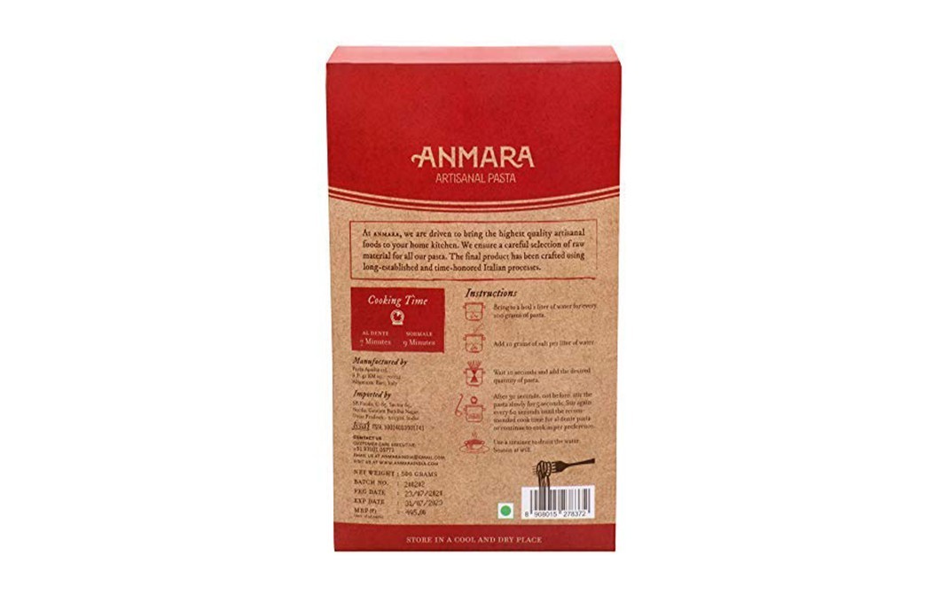 Anmara Artisanal Pasta Organic Pappardelle Hard Durum Wheat Pasta   Box  500 grams